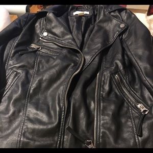 A faux leather jacket